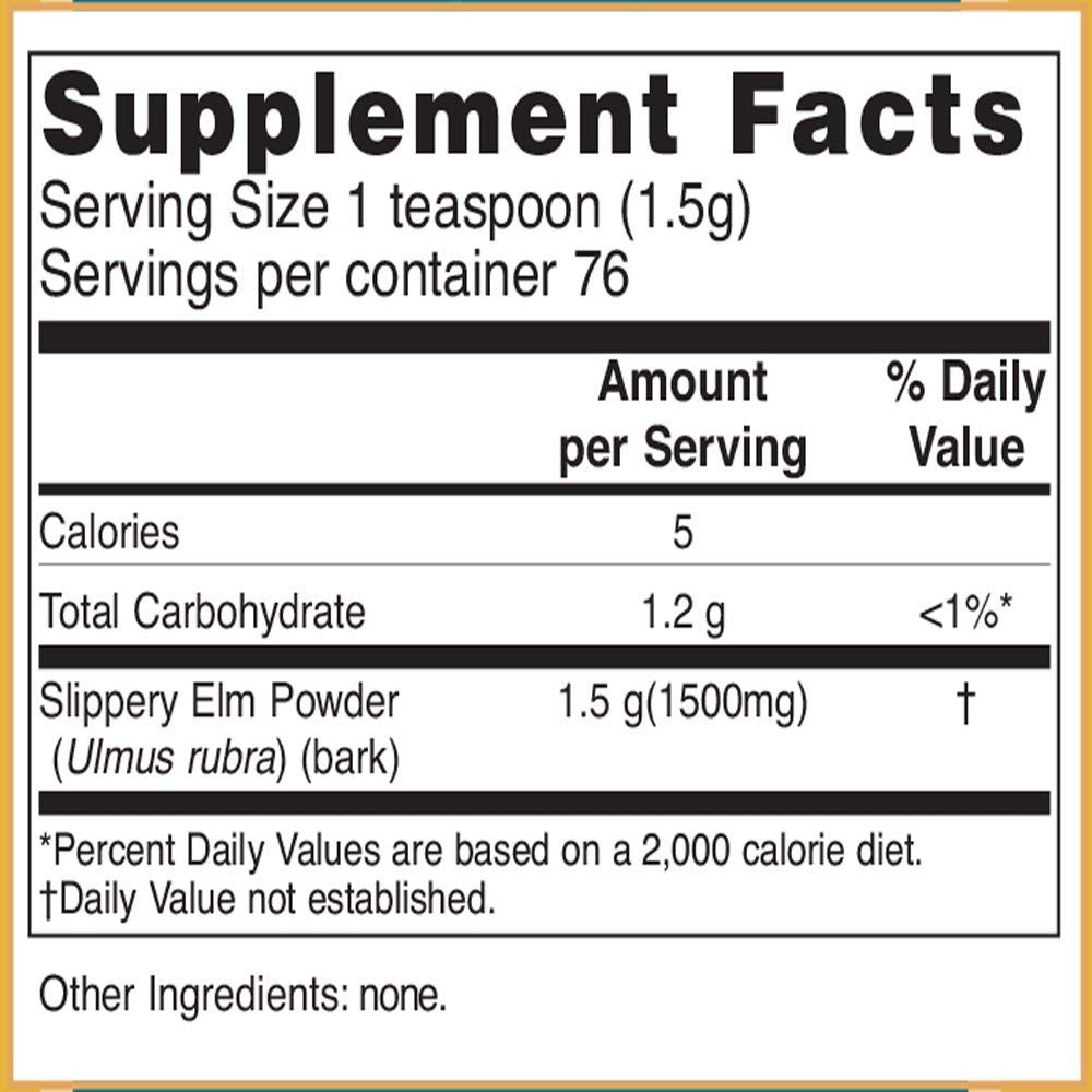 High fiber content of Baar Slippery Elm Powder