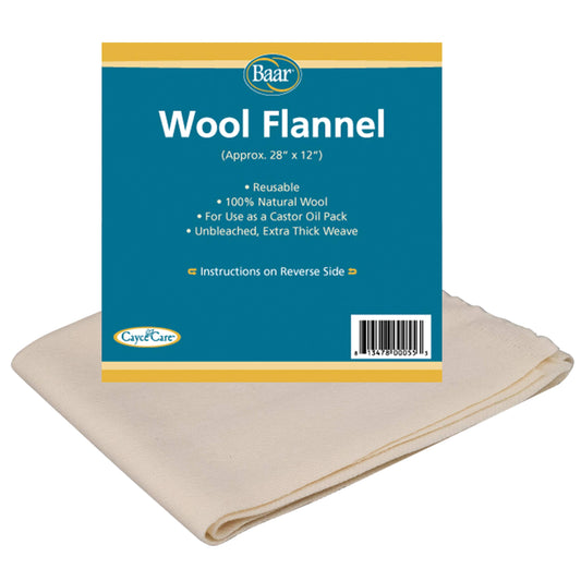 Baar Wool Flannel for Castor Oil Packs - 12x28 inches, packaged