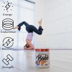 Graphic illustrating energy and focus from the nootropics in Babe Pre Workout