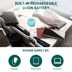 BABELIO White Noise Pocket Cyan USB-C charging port enables easy on-the-go power.