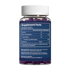 Close-up of Babivek Melatonin Gummies bottle with gummies visible