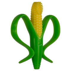 Freezer-safe teether toothbrush with bendable silicone