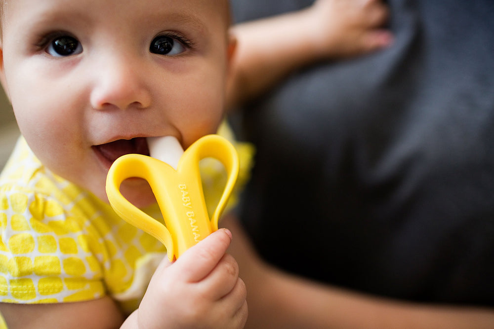Freezer-safe silicone Baby Banana toothbrush