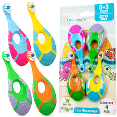 4-pack baby toothbrush set in multi-color