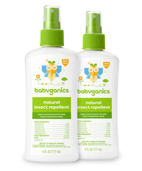 BabyGanics insect spray packaging varies, compact 6oz bottle for family outdoor protection.