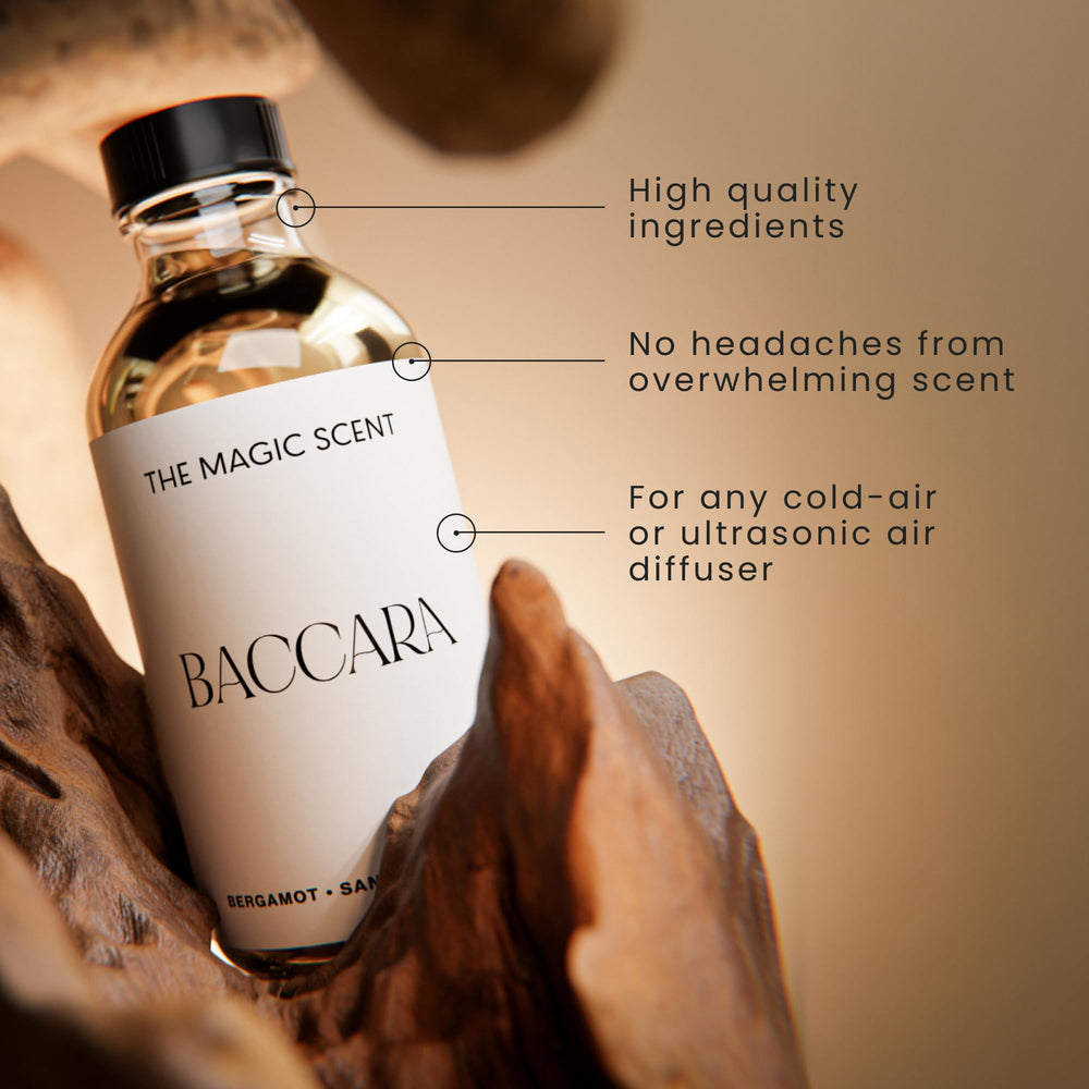 Amber wood and oud notes on diffuser bottle