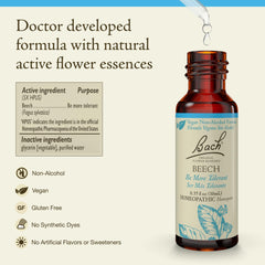 Dropper releasing Beech remedy into glass