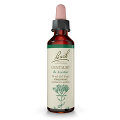 Centaury Be Assertive Bach Original Flower Remedies 20mL dropper bottle on white background
