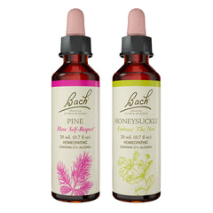 Bach Original Flower Remedies 2-Pack Let It Go with Honeysuckle and Pine bottles (20mL each).