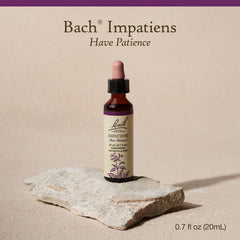 Close-up of Impatiens Have Patience bottle label