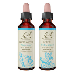 Bach Original Flower Remedies 2-Pack with Beech and Rock Water 20mL dropper bottles