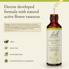 Chestnut Bud bottle label with Bach signature and product name