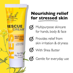 Close-up of Bach Rescue Cream 30g tube