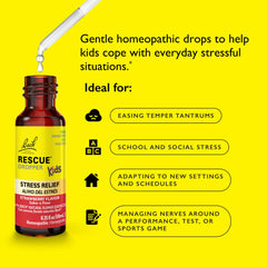 RESCUE Kids strawberry dropper highlighting the original Rescue Remedy 5-flower essence blend.