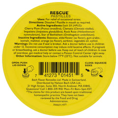 Back view of Bach Rescue Pastilles tin with lid closed