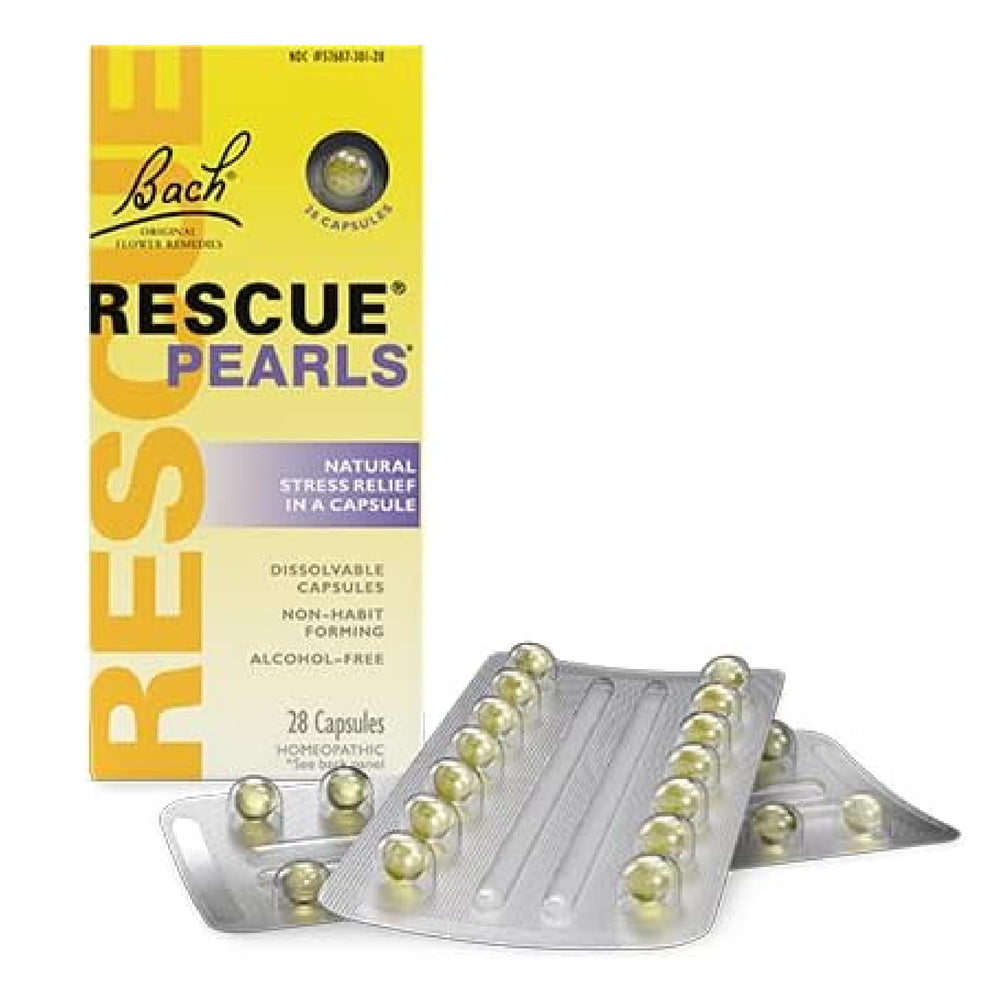 Rescue Pearls packaging with 28 capsules