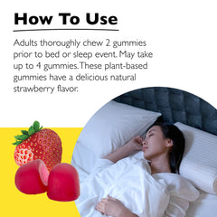 Gummies with bottle and strawberry flavor branding