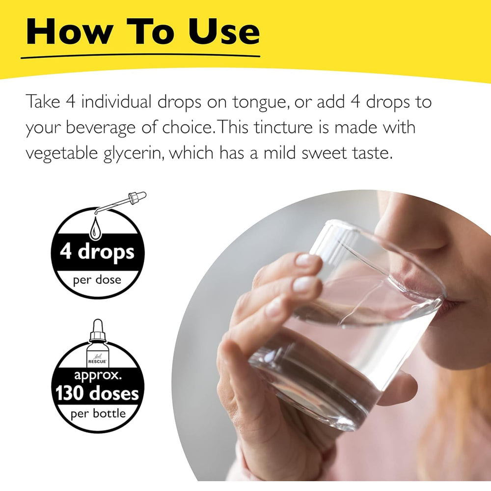 Dropper dispensing Rescue Remedy drops