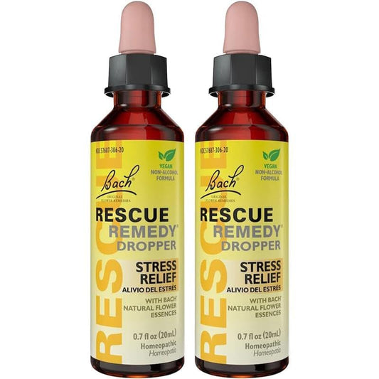 Two-pack Bach Rescue Remedy Dropper 20mL front view