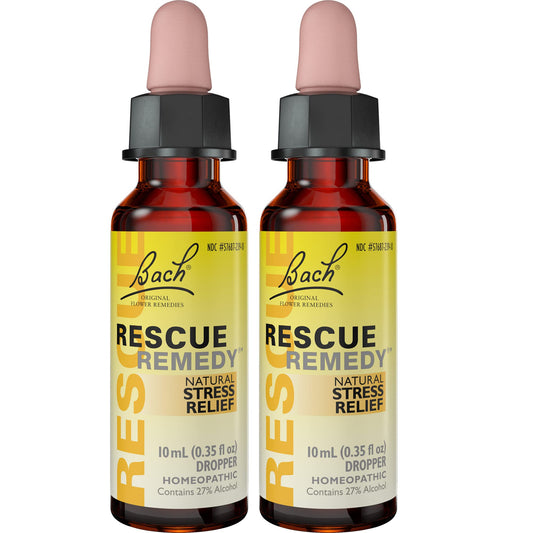 Front view of Bach RESCUE Remedy Dropper 2-pack 10mL