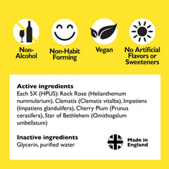 Ingredients: Rescue Remedy tincture with five flower essences