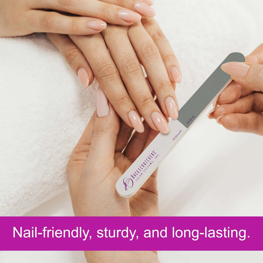 Backscratchers 2+2 file and buffer suitable for natural and acrylic nails at home