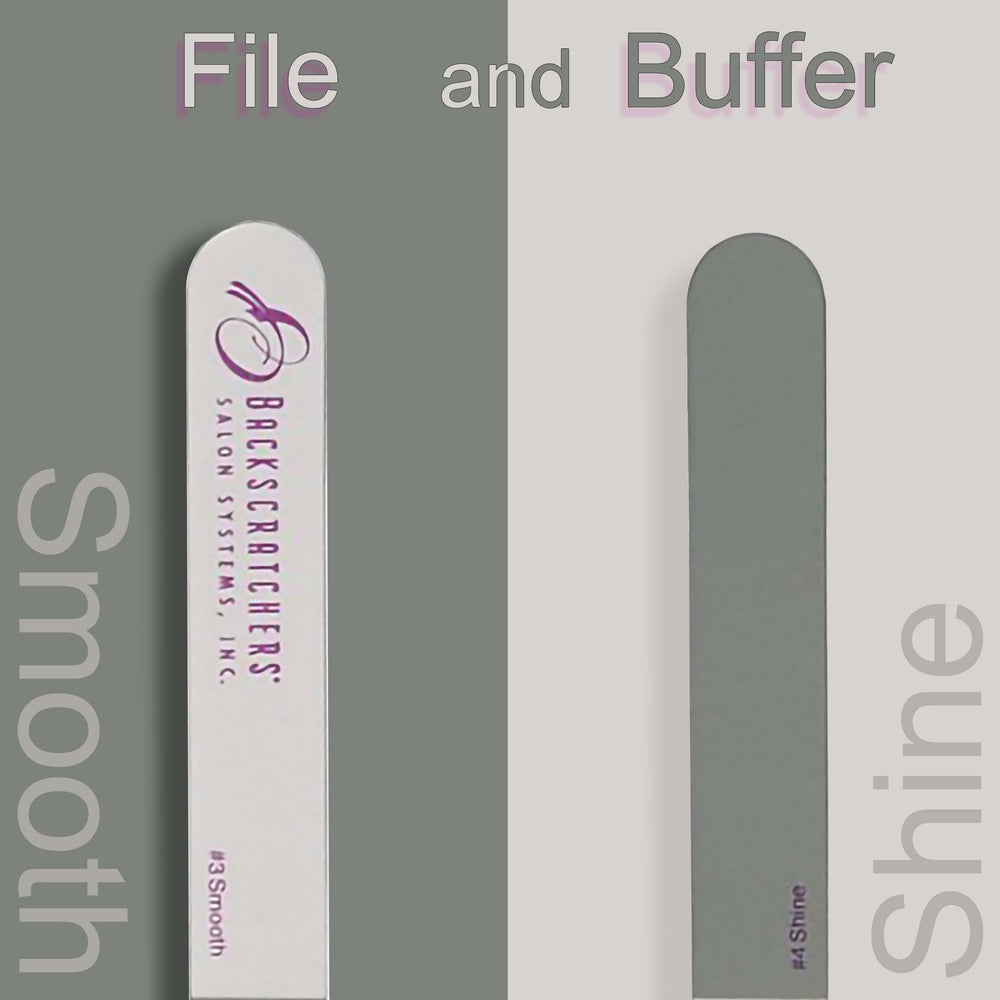 Backscratchers 2+2 file and buffer side view highlights grip and curved profile