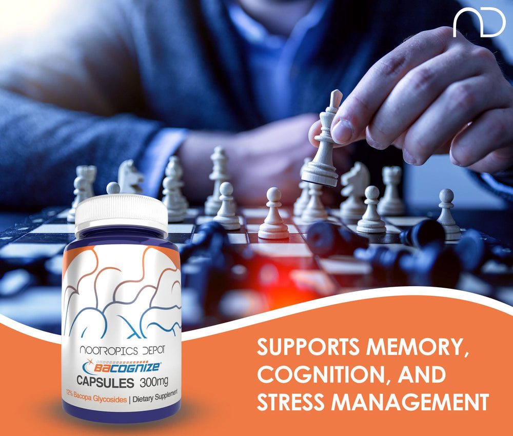 Bacopa Monnieri capsules 300mg with herbal background