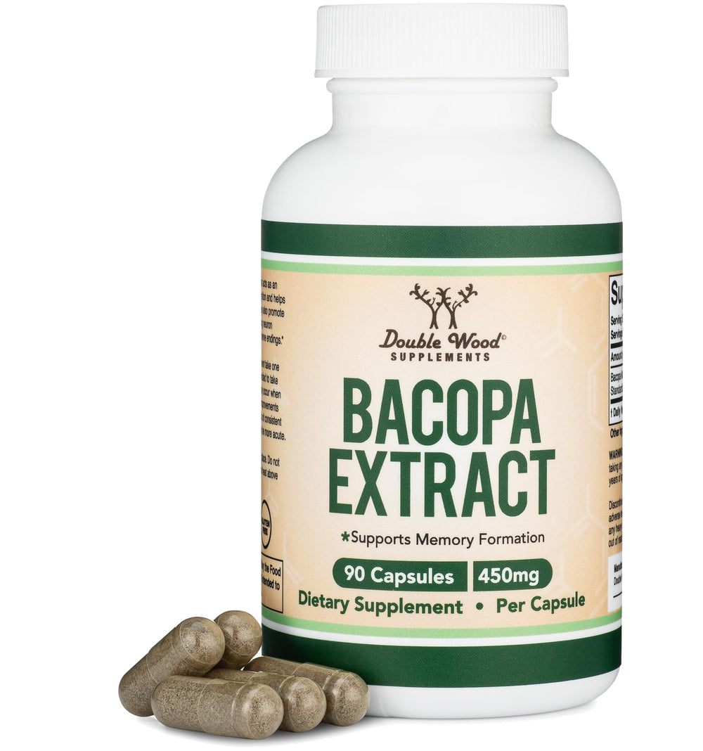 Supplement facts and ingredients panel for Bacopa Monnieri Capsules