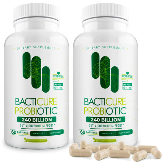 Front view of Bacticure Probiotic 120 Capsules bottle