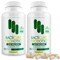 Front view of Bacticure Probiotic 120 Capsules bottle