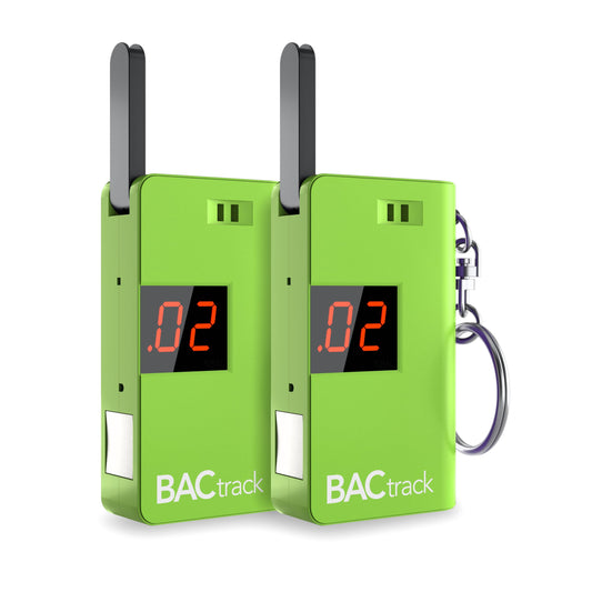 BACtrack Keychain Breathalyzer Green 2 Pack - front view