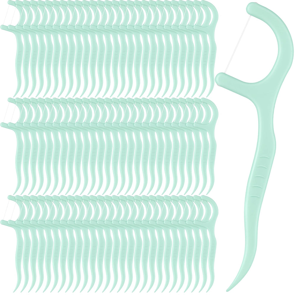 Bulk Baderke floss picks 200 count in light green packaging