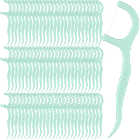 Bulk Baderke floss picks 200 count in light green packaging