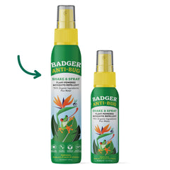 Badger Bug Spray aluminum bottle highlights sustainable packaging.