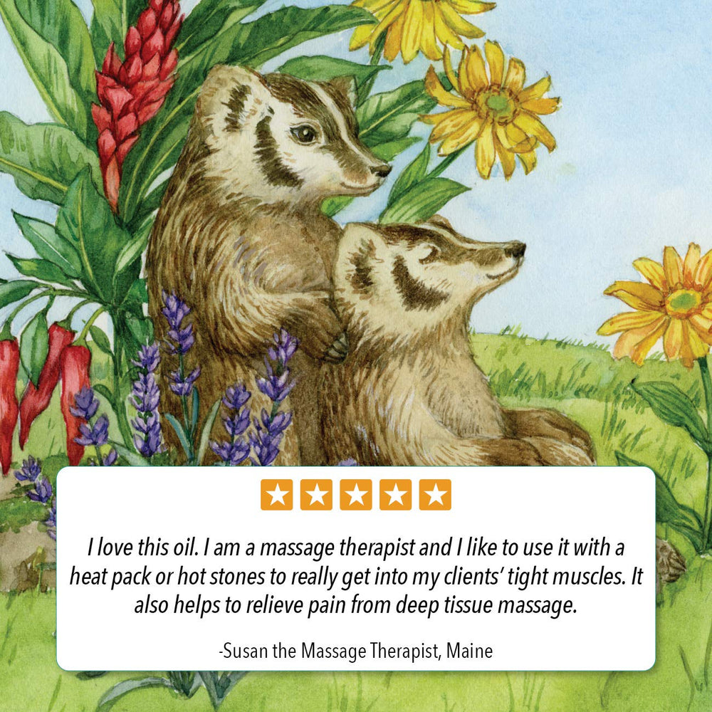 Smooth glide of Badger Ginger Massage Oil on skin