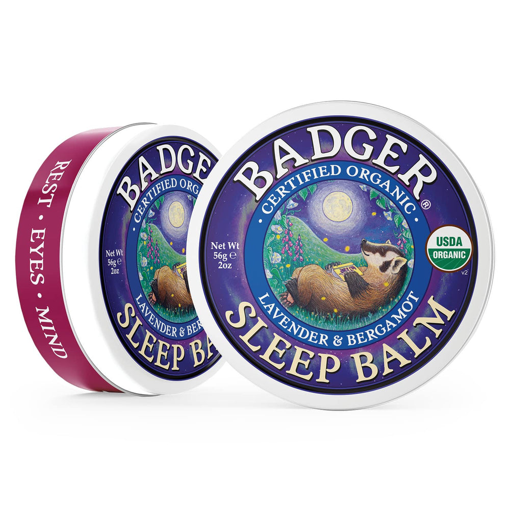 Badger Sleep Balm travel-friendly tin is convenient for late-night routines.