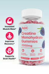 Serving of Baese Creatine Monohydrate Gummies showing 2000mg per serving