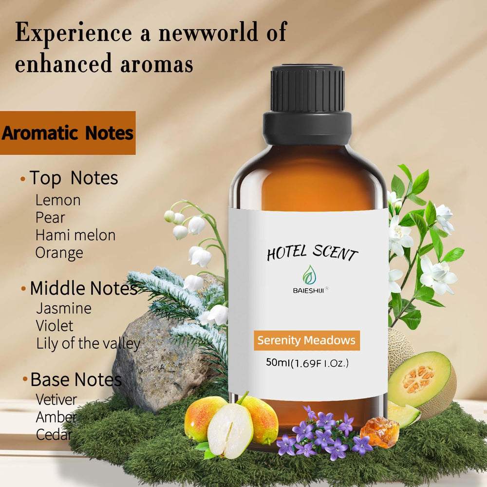 BAIESHIJI hotel-diffuser-oil-glass-bottle image shows pure aroma ideal for diffuser.