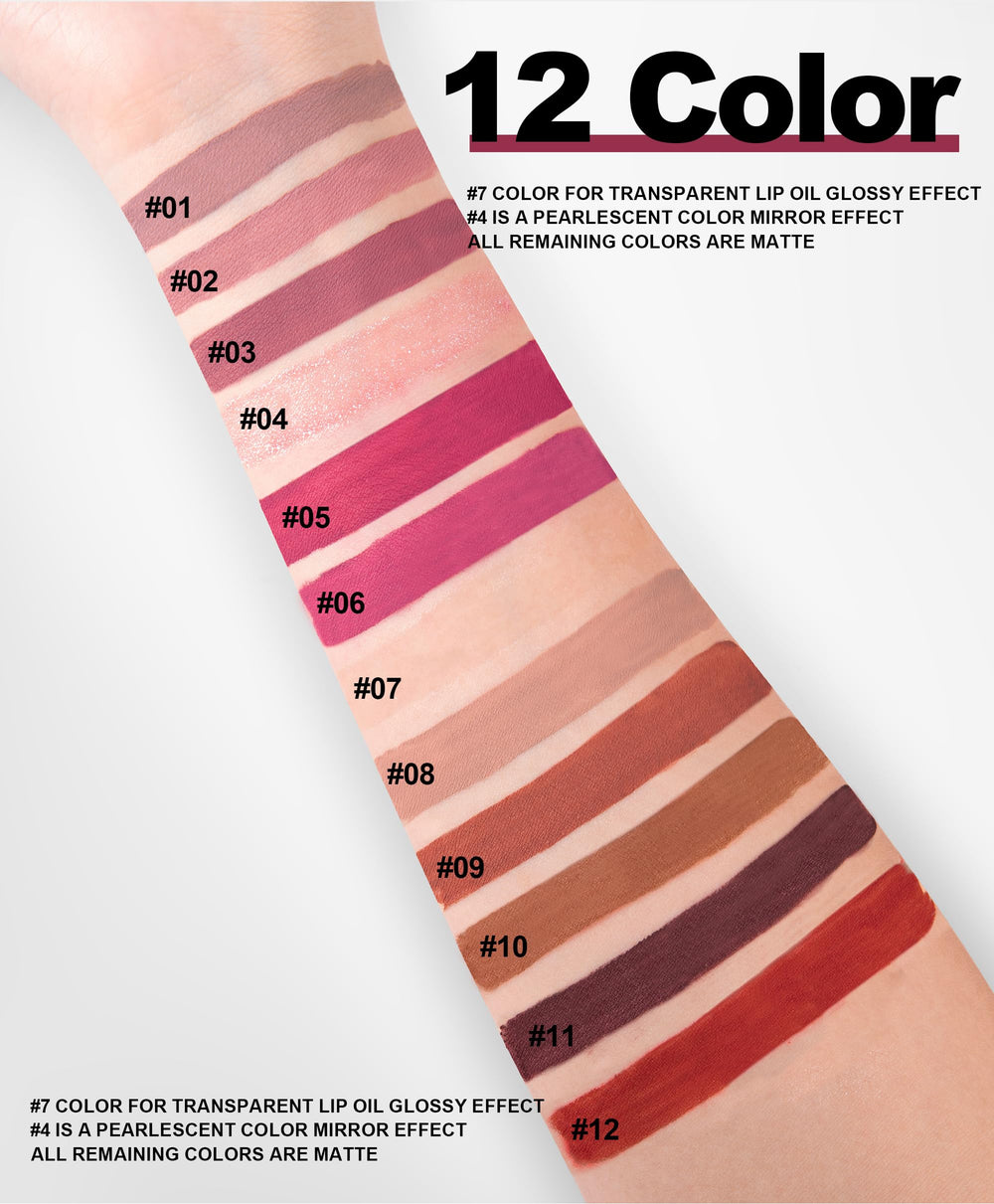 BAISEN DIARY shimmer nude lip gloss complements matte shades