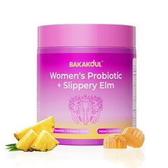 Front view of BAKAKOUL Feminine Probiotics Gummy bottle, 60 gummies
