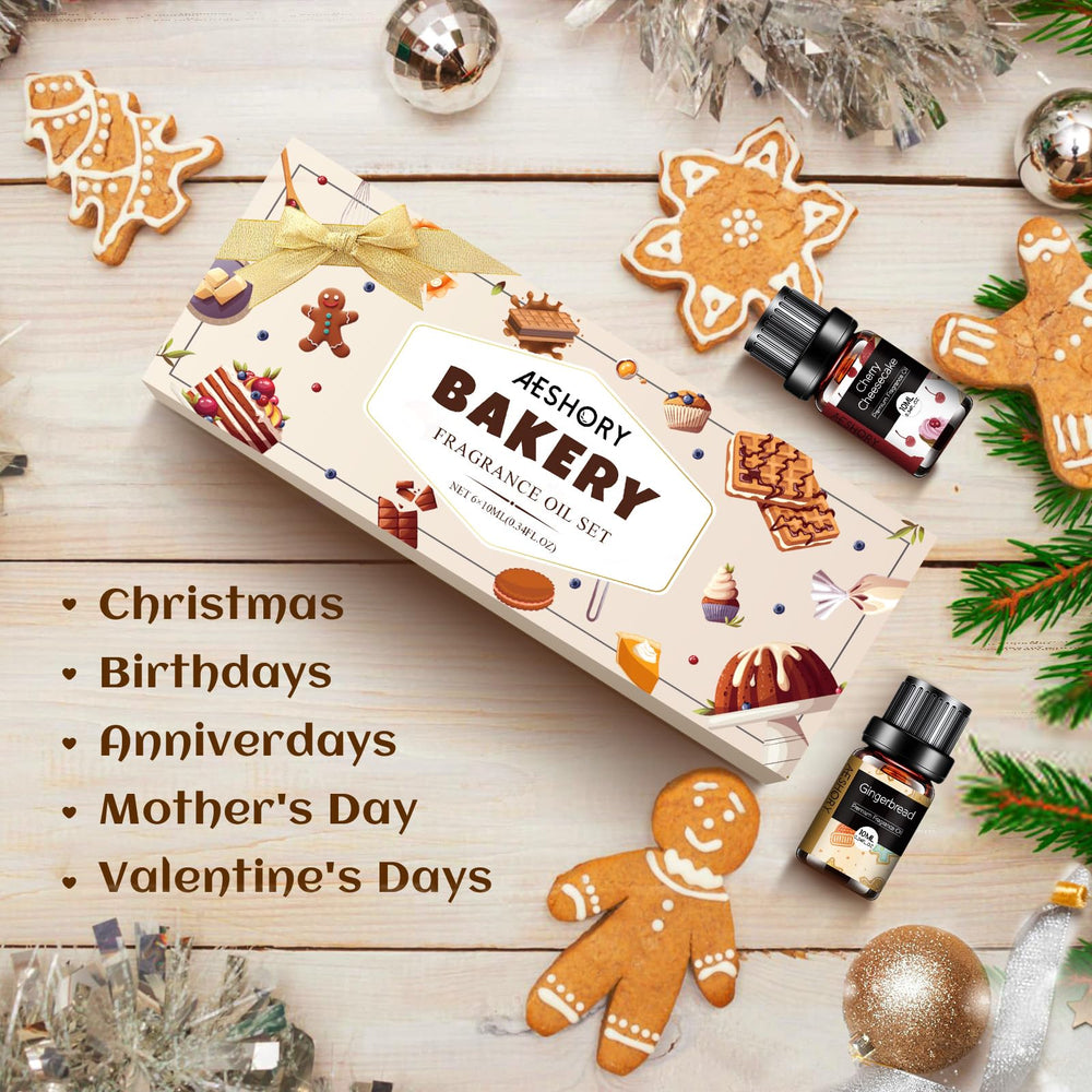 Gift-ready Bakery Essential Oils Set with six scents