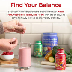 Assorted fruits used in Balance of Nature Fruits supplement