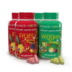 Balance of Nature Fruits supplement bottle with fruit imagery
