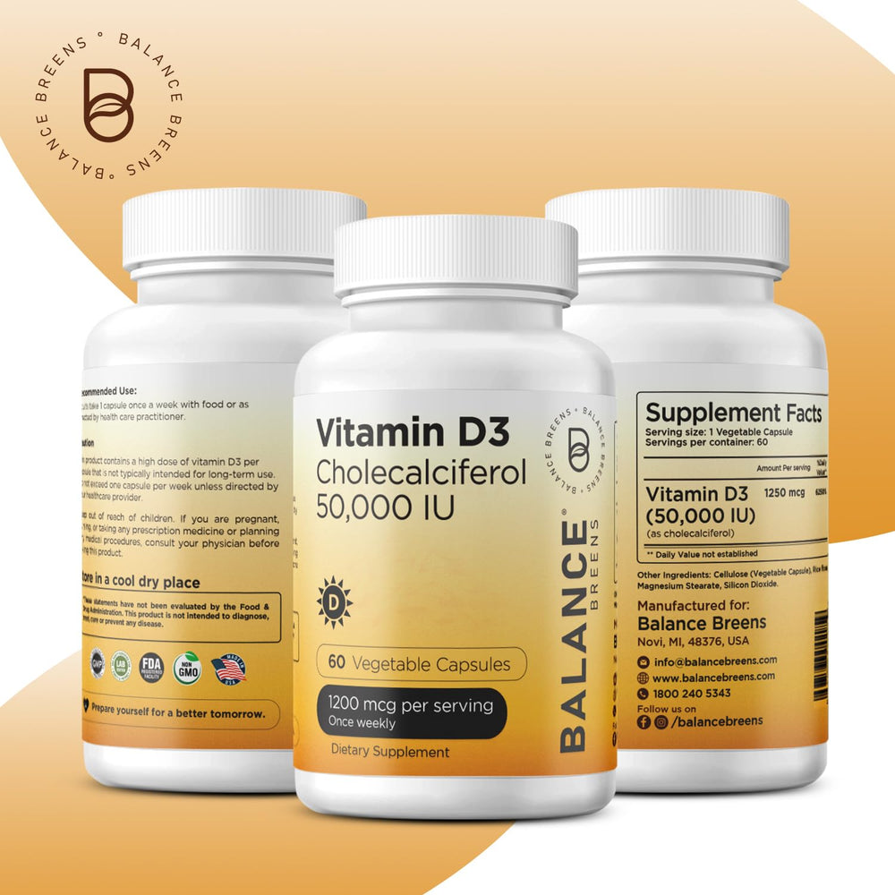 Close-up of Vitamin D3 capsules