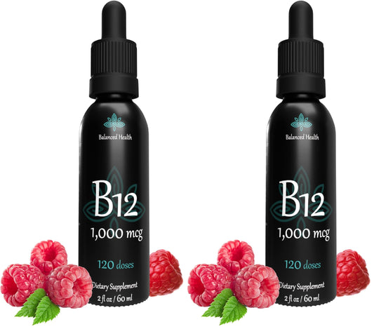 Hero image of Balanced Health B12 Raspberry 1000 mcg Sublingual Drops pack of 2