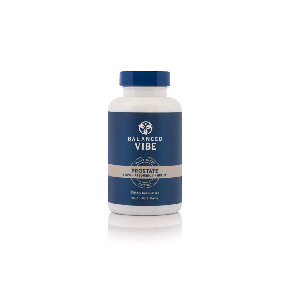 Balanced Vibe Prostate Support bottle with 90 vegan capsules