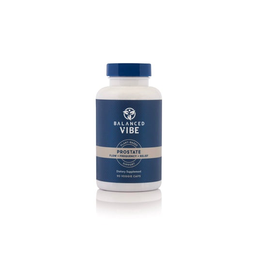 Balanced Vibe Prostate Support bottle with 90 vegan capsules