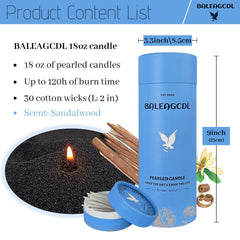 BALEAGCDL Monsoon Wood Pearled Candle refillable black wax supports ongoing decor.