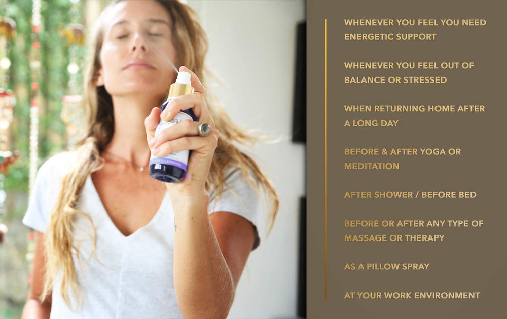 Lifestyle shot featuring BALIPURA aura sprays